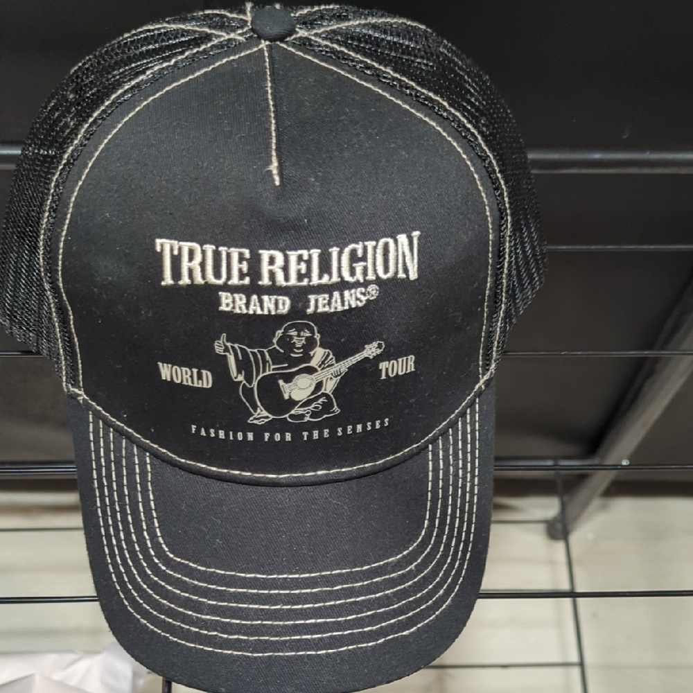 True Religion Black and White Logo Cap